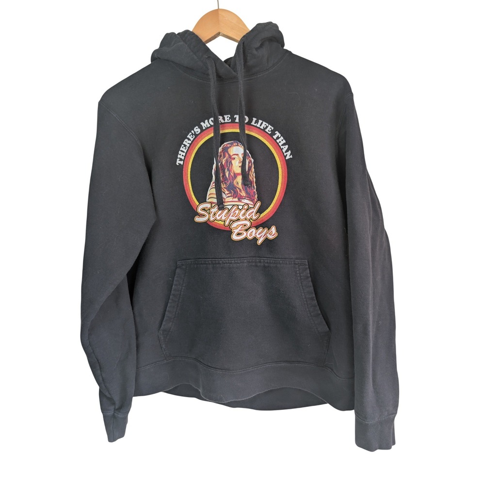 Netflix Stranger Things Max Mayfield Stupid Boys Graphic Hoodie Black Medium